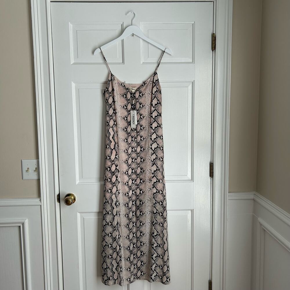 NWT L'agence Pink Python Print Silk Button Romee … - image 5
